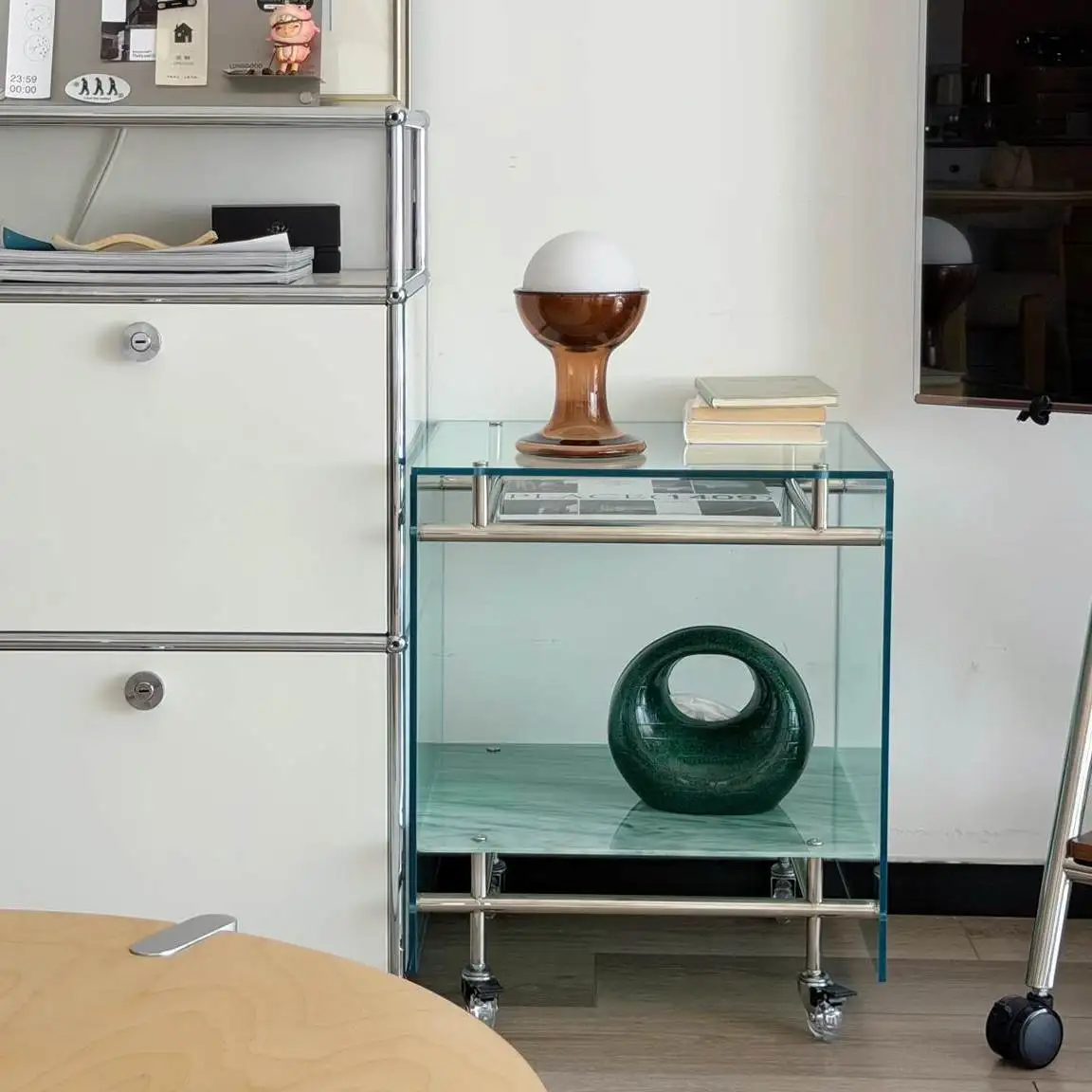 Light luxury marble pattern cart can be moved, small coffee table bedside table, a few corners of the sofa, a few shelves.
