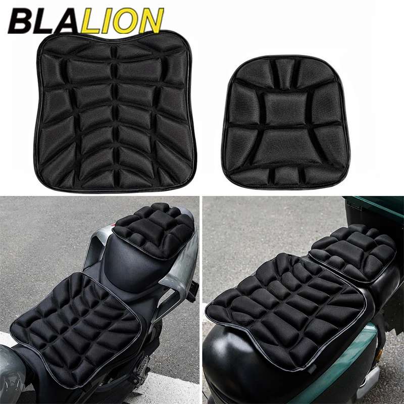 BLALION Universal 3D Motorcycle Seat Cushion Breathable EVA Foam Shock Absorbing Seat Cover Relief for Motorbike Electric Bike