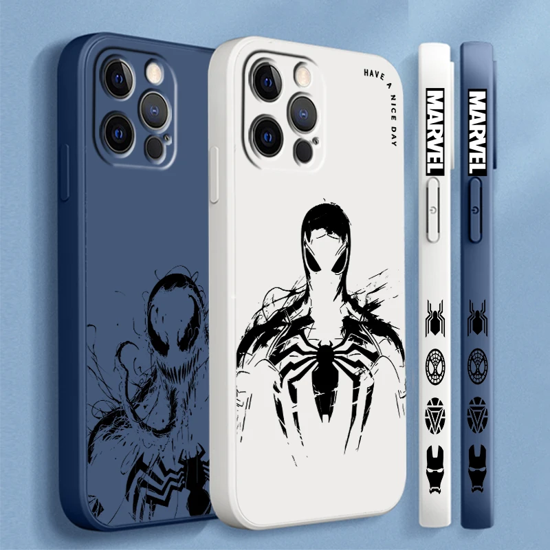 

Bad Guy Spiderman Venom Liquid Left Rope For Apple iPhone 15 14 13 12 11 XS XR X 8 7 SE Pro Max Plus Mini Cover Phone Case