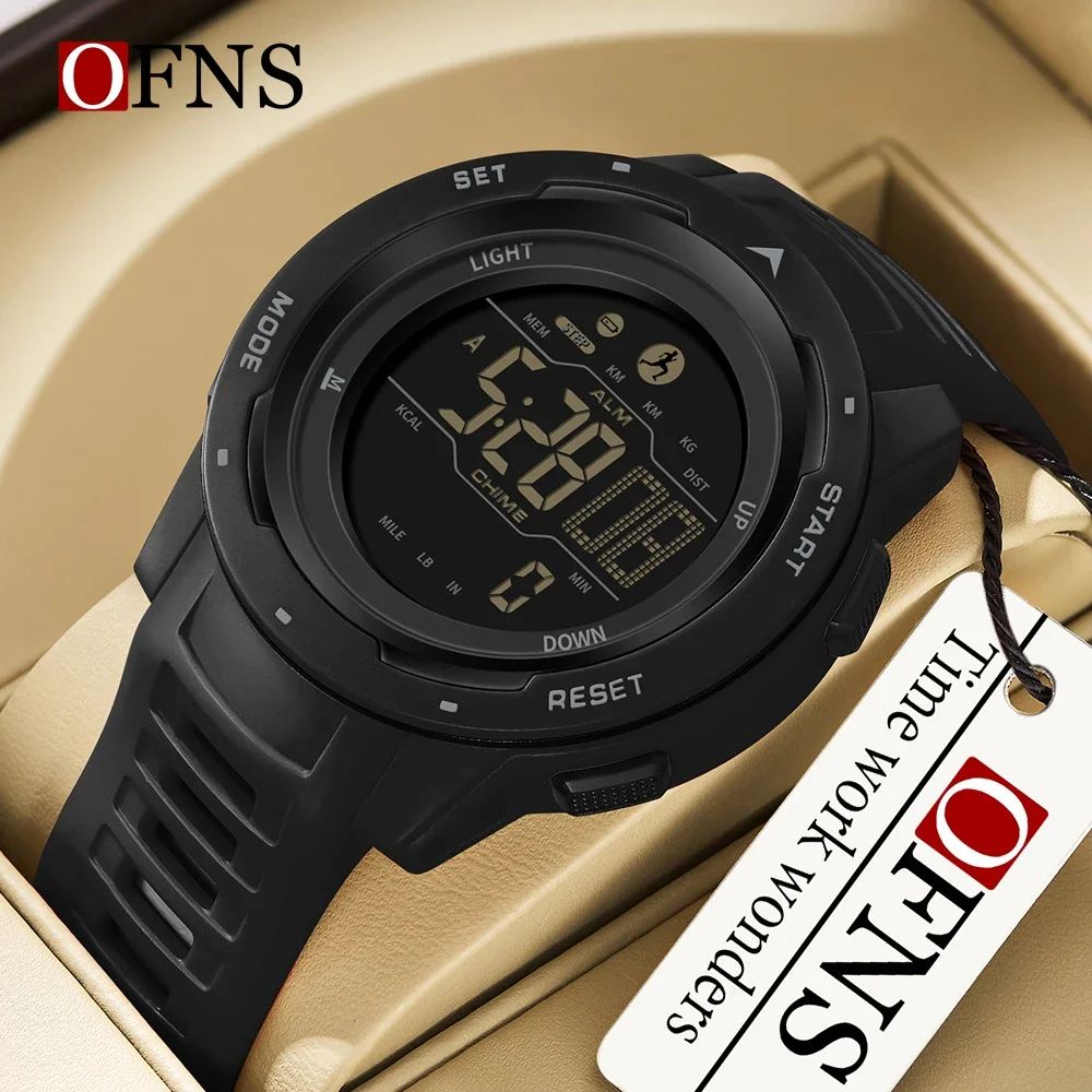 

OFNS Brand 2145 Men Watches Sports Passometer Calories Waterproof LED Digital Watch Military Wristwatch Relogio Masculino