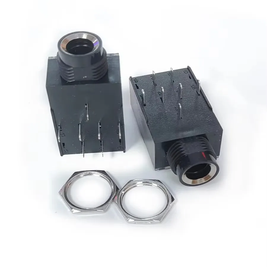20PCS/Lot 6.35mm Stereo Microphone Audio Socket/Jack Female Connector 7P 7Pin