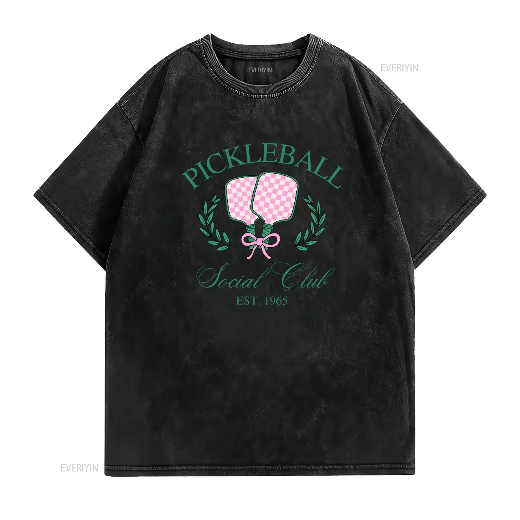 Pickleball T Shirt Pickle Ball Social Club League Team Partner Doubles s Old Money Aesthetic vintage Washed fashion