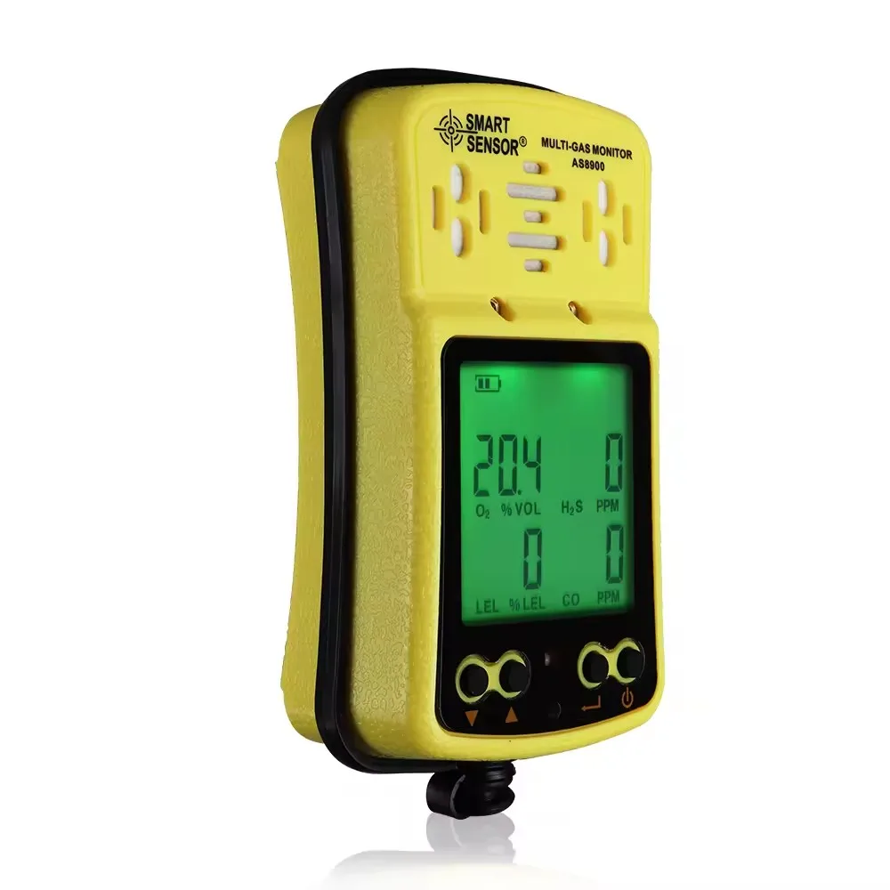 

AS8900 Portable LCD display 4 In 1 Combustible Gas Multi Co H2s,O2 Gas Detector Sound, Light Alarm