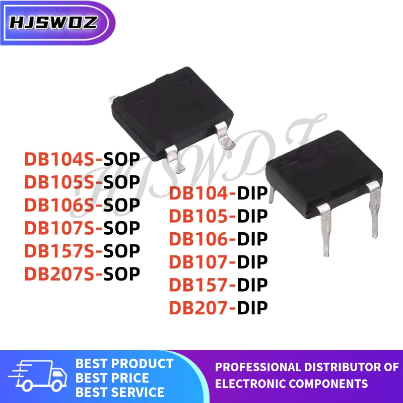 50PCS New DB104 DB105 DB106 DB107 DB157 DB207 DB104S DB105S DB106S DB107S DB157S DB207S DIP-SOP
