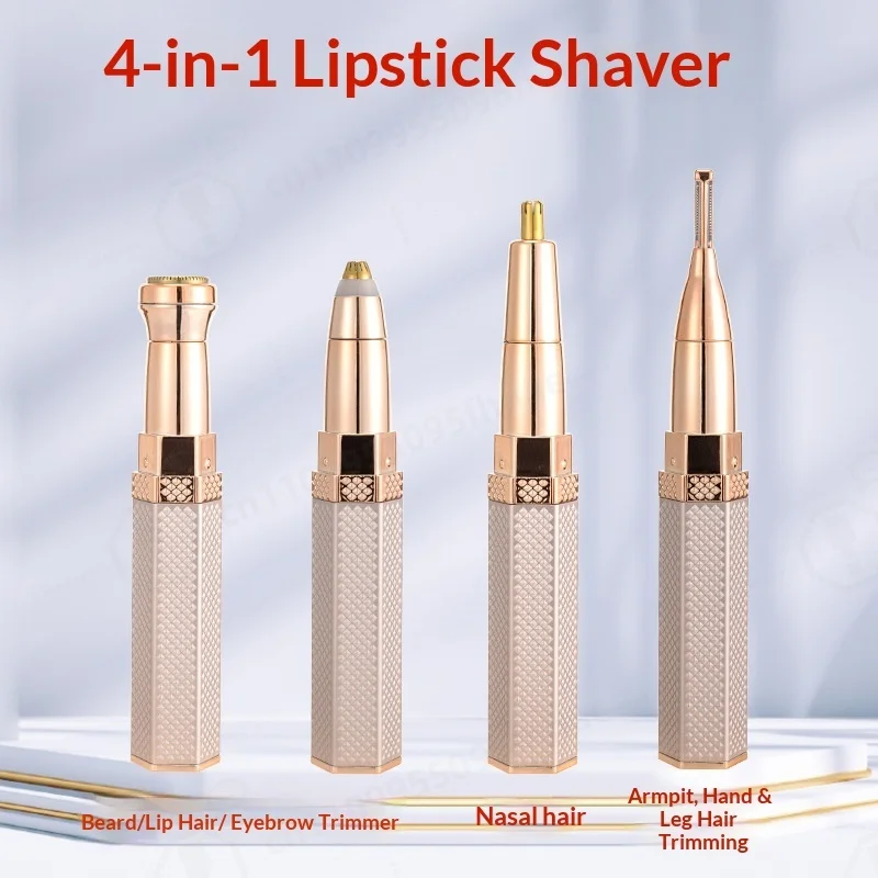 Electric Eyebrow Trimmer, Rechargeable Multi Functional Lipstick Shaver, Portable Hair Remover for Women