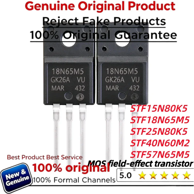 10PCS 100% NEW Original STF15N80K5 STF18N65M5 STF25N80K5 STF40N60M2 STF57N65M5 15N80K5 18N65M5 25N80K5 40N60M2 57N65M5 TO-220F
