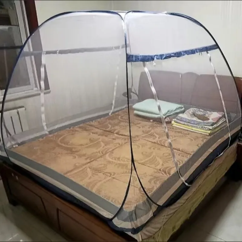 Imagem -03 - Mosquiteiro Tenda para Cama One-touch Square Lugares para Cama King Size Tendas Dobráveis Portáteis Acessórios para Quarto de Cama Prevenção de Quedas