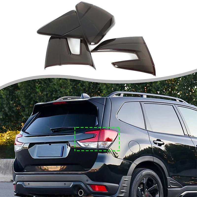 ABS Black For Subaru Forester 2019-2024 Car Tail Light Cover Brake Light Wide Indicator Protective Cover Decorative Accessories