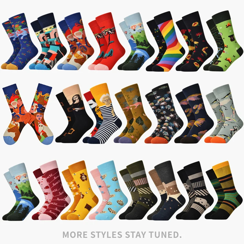 

1 Pair Man Women Sock Original AB Tide Socks Colorful Socks Van Gogh Picasso Cotton Socks Daily Friend Get-together Gifts