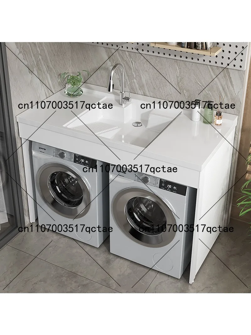 Outdoor Laundry Cabinet with Dryer Combo, Washing Machine Storage Sink Unit for Bathroom Balcony
