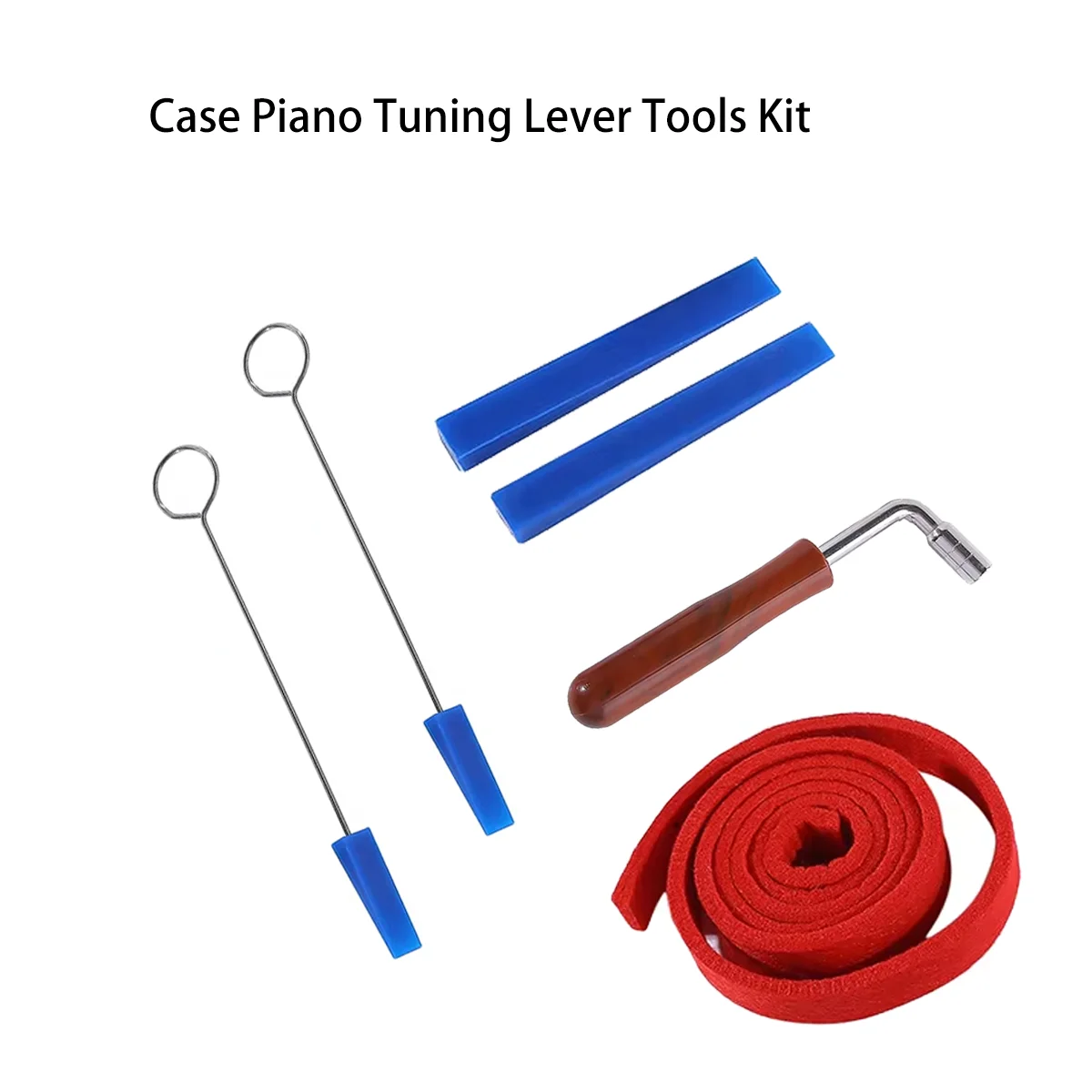 Miwayer Portable Piano Tuning Lever Kit Practical Mute Hammer Tools with Carry Case for Piano Maintenance