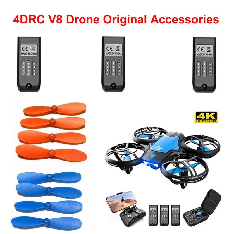 4DRC V8 4D-V8 RC Drone Quadcopter Spare Parts Battery/Propeller 4DRC V8 RC Drone Accessories V8 Blades V8 Battery