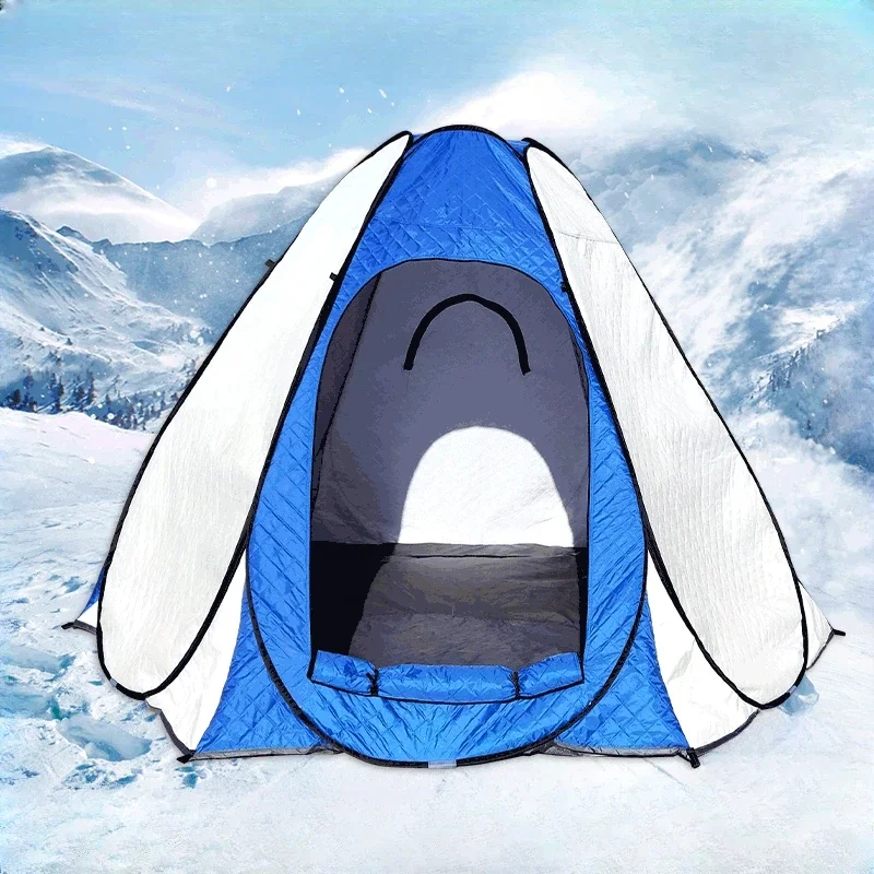 

Hexagonal Cotton Ice Fishing Tent for Winter 3-4Person Outdoor Camping Pop Up Quick Open Privacy Warm Outdoor Watching Bird WC