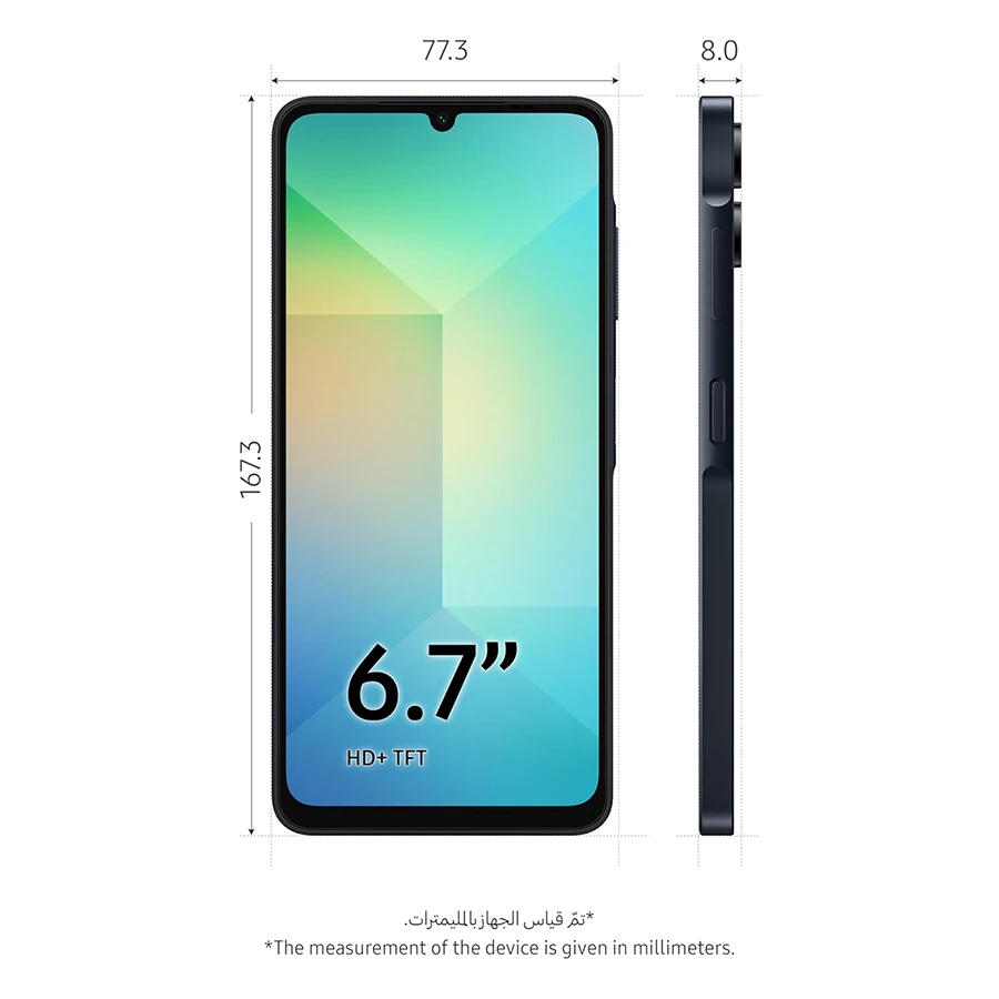 هاتف Samsung Galaxy A06 الذكي البرامج الثابتة العالمية CPU MediaTek Helio G85 كاميرا خلفية 6.7 بوصة 5000 مللي أمبير في الساعة 50 ميجابكسل 6 + 128 جيجابايت
