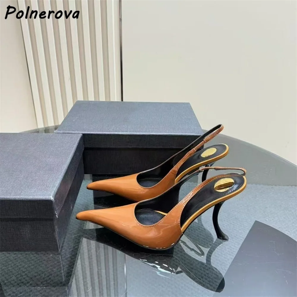 

Однотонные сандалии на каблуке в странном стиле, кожаные пикантные туфли на высоком каблуке с острым носком и пряжкой на ремешке, женская пикантная летняя обувь 2025