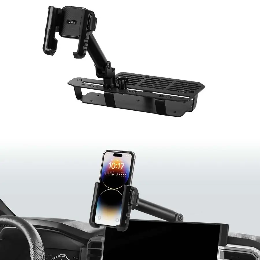 

Metal Dash Mount Phone Holder Compatible with 2022 Tundra amp 2023 Sequoia Custom Fit Phone Mount Expansion Platform OneHand Adj