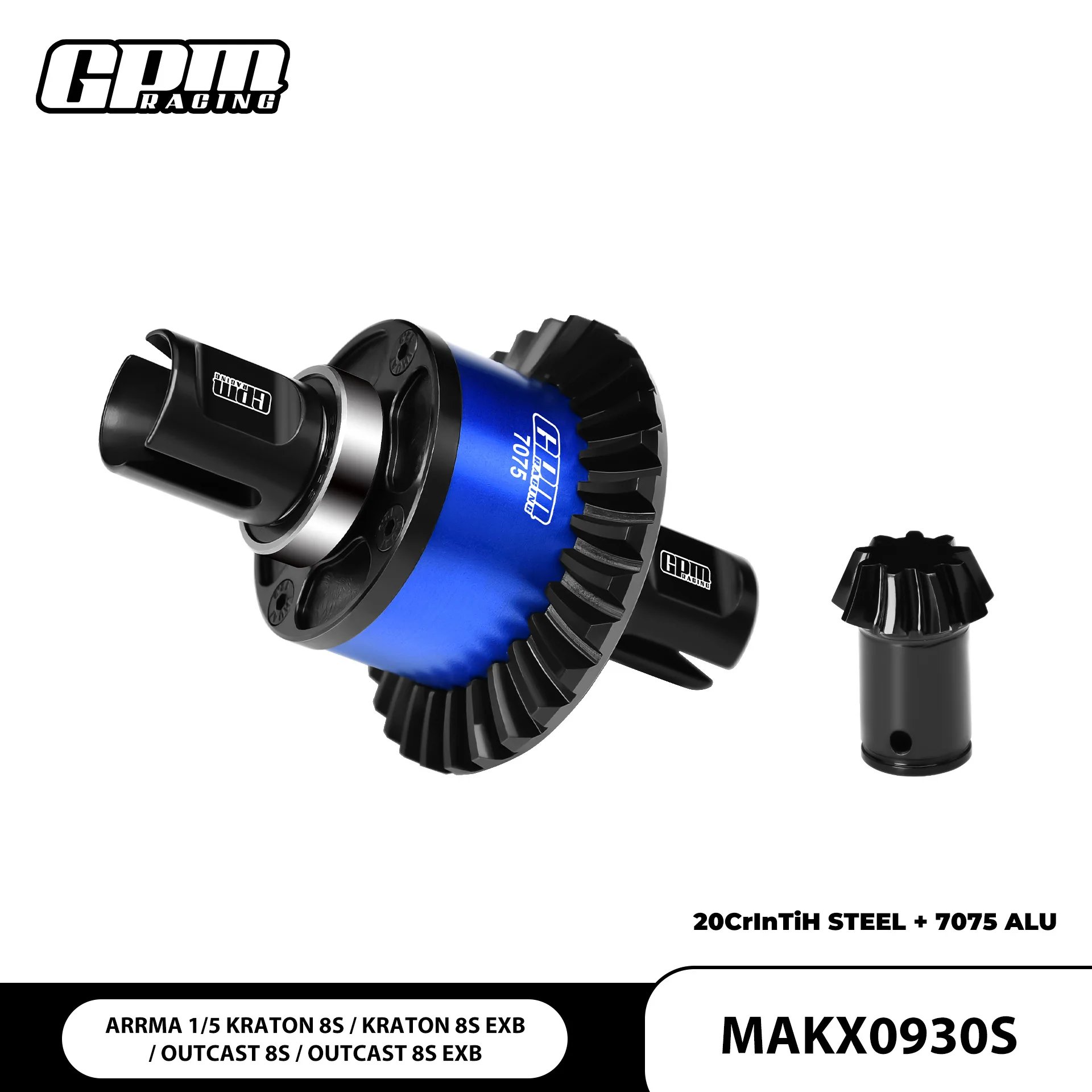 Front Rear Differential 30/9T Mod2.0 Spiral Gear 7075 Aluminum for ARRMA KRATON Outcast 8S 1/5 RC Off-Road Truck Upgrade Part