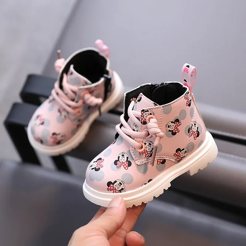 

Disney's new autumn and winter children's casual shoes for boys and girls baby soft-soled toddler shoes Mickey mouse boots