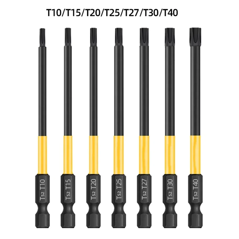 7pcs Magnetic Screwdriver Bit Set Torx Star 1/4 In Hex Shank Electric Screwdriver Bits Cross Head -Impact Screw Driver Bit