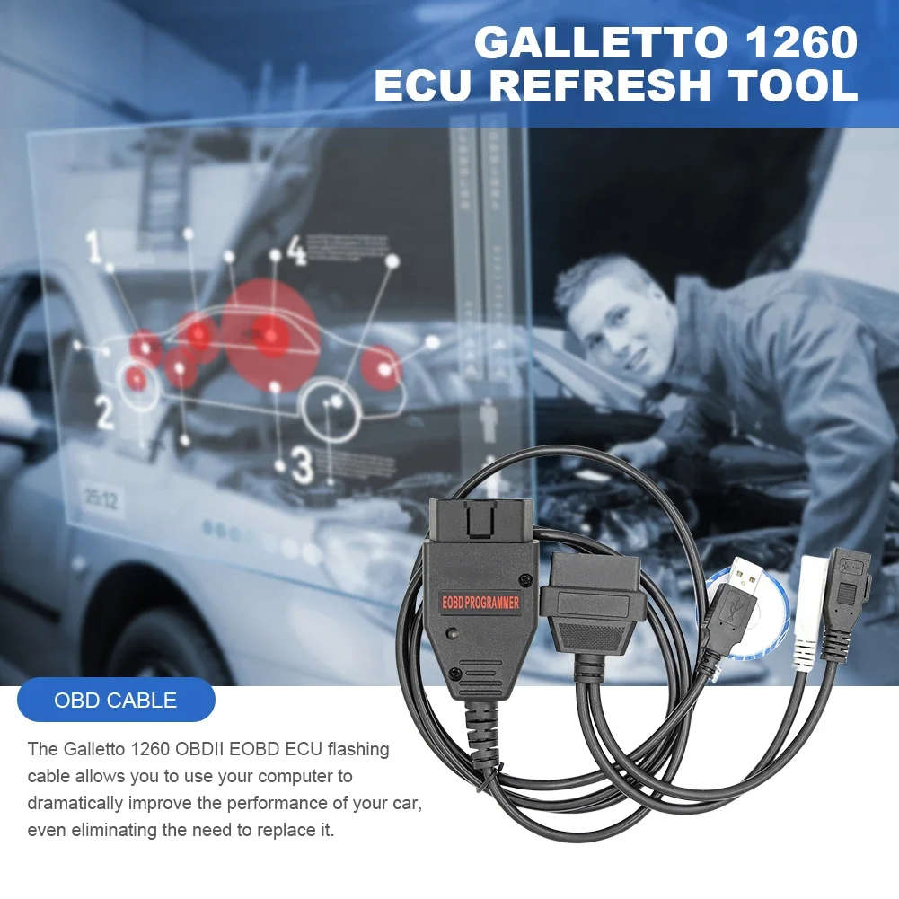 أداة ضبط رقاقة Galletto 1260 ECU أدوات تشخيص السيارة obd2 FTDI رقاقة ECU المتعري مبرمج قراءة وكتابة كابل الماسح الضوئي التلقائي obd 2 #3
