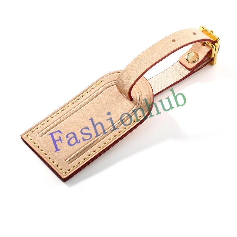 Initial Letter Hot Stamp ID Real Leather Name Tag Luggage Air Label For Designer Duffle Bag Handbag Small Size 7.5*4.3cm