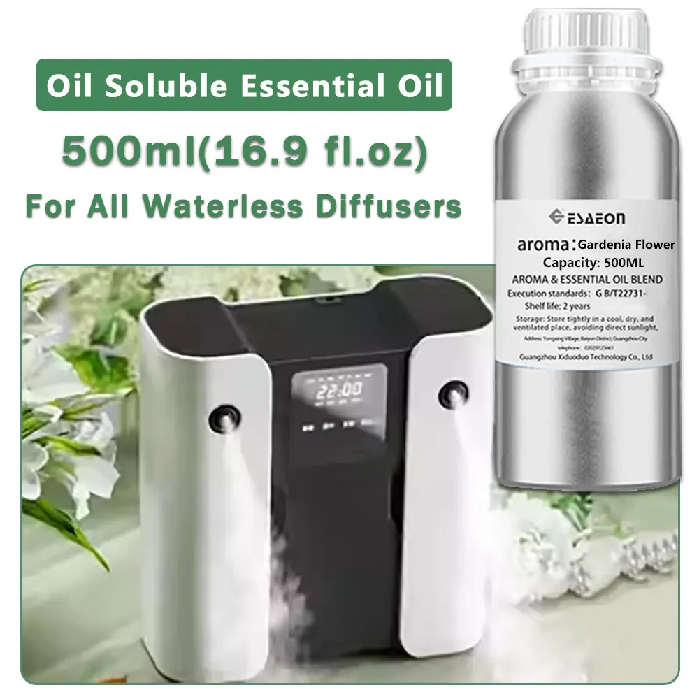 ESAEON Hotel Diffuser Replenishes Essential Oils - For All Waterless Aromatherapy Machines, Gardenia Flower - 500ML (16.9 fl.oz)
