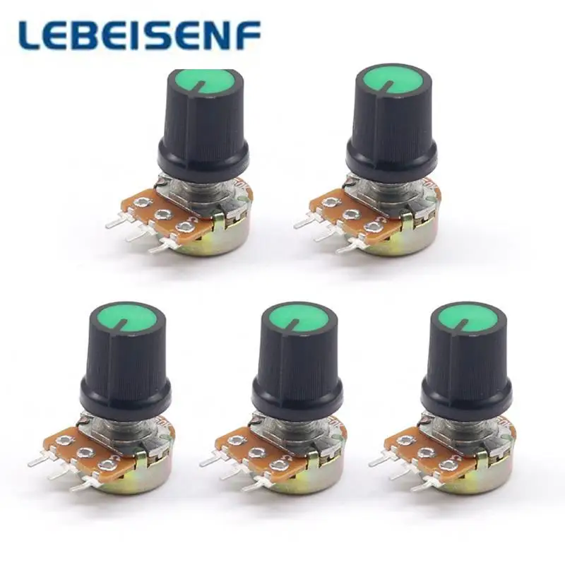 

36 PCS Linear Potentiometer 15mm Shaft Potentiometer Button Cap for B1K 2K 5K 10K 20K 50K 100K 500K 1M WL148