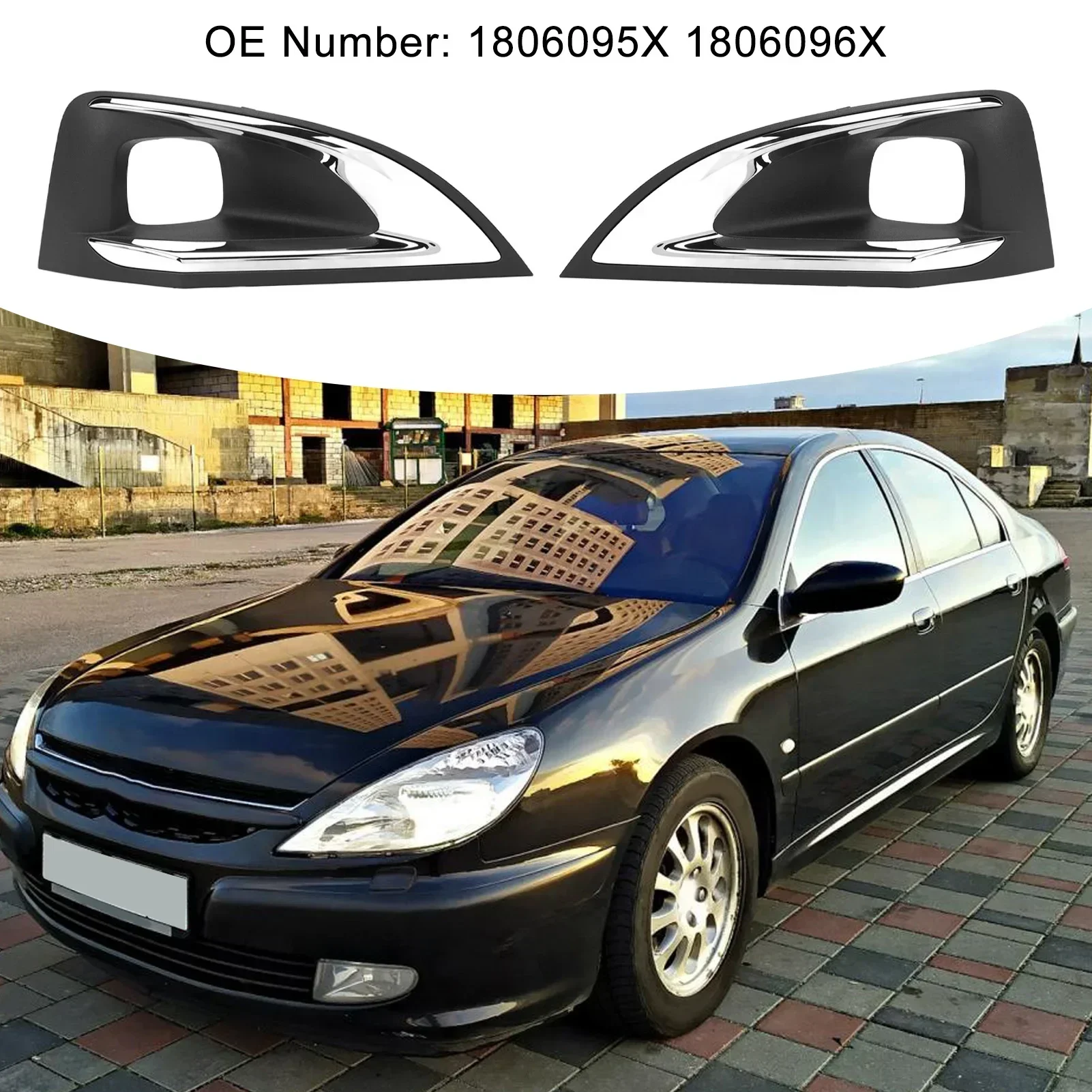 

1 Pair of Front Fog Light Cover 1806095X Fog Lamp Bezel Exterior Decoration Replacement For Peugeot 3008 2016‑2019