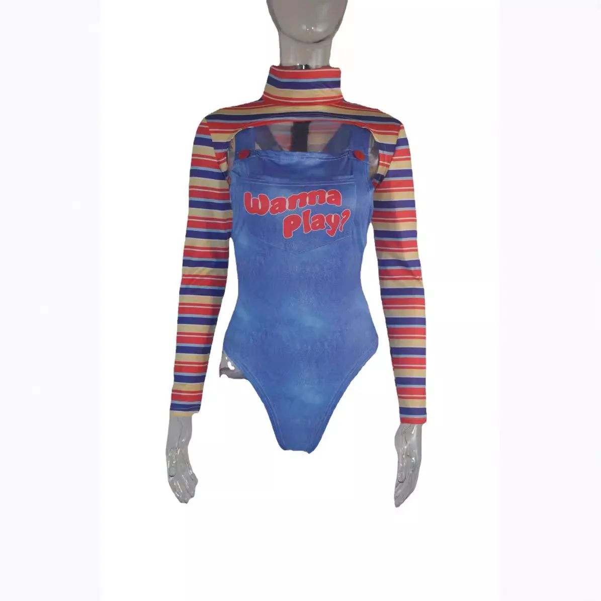 Disfraces de Halloween para mujer, pesadilla aterradora, Cos Killer Wanna Play, traje de personaje de película, disfraz de Chucky, conjunto de Halloween 7 vendido