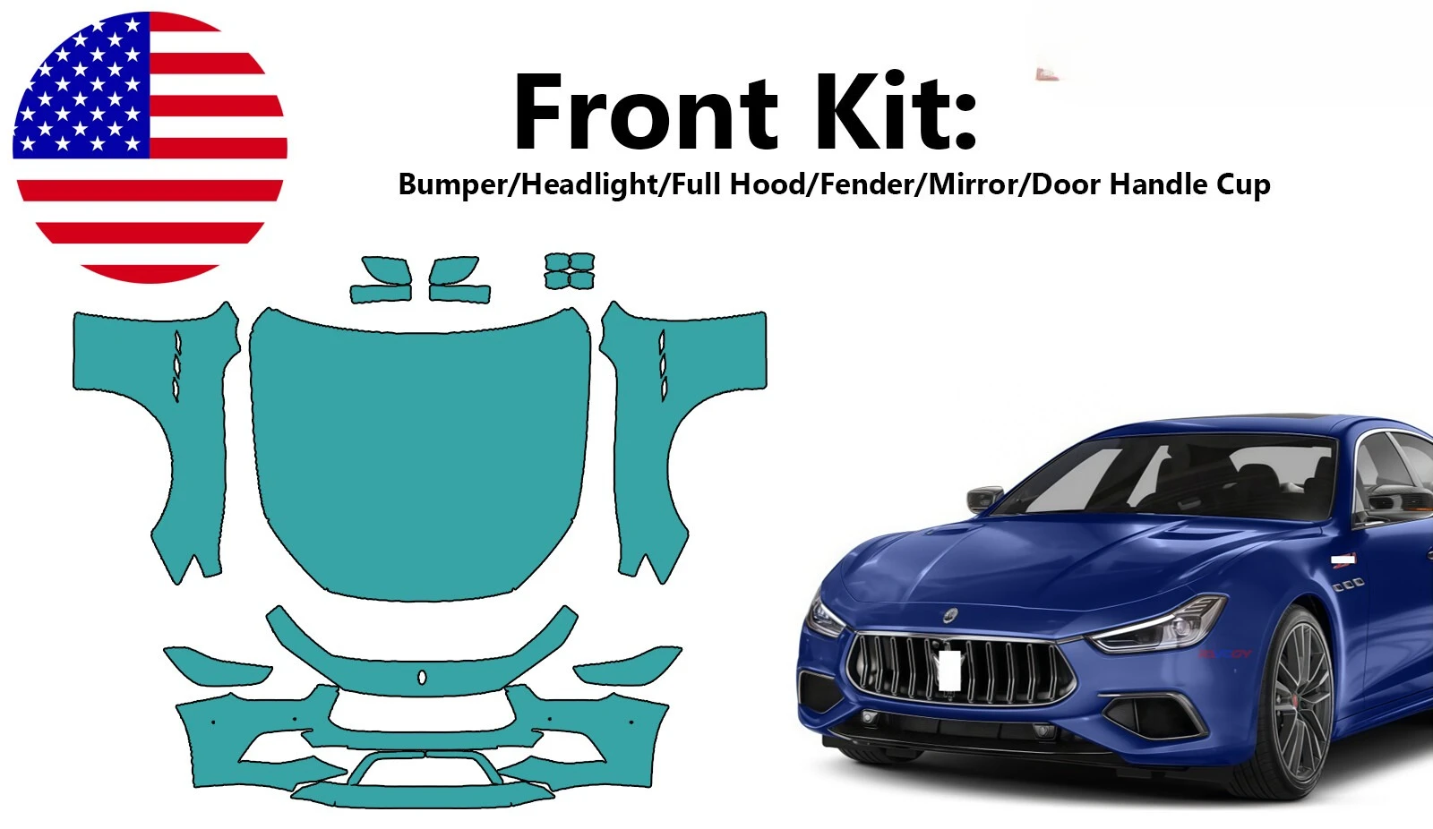 8.5 مل لمازيراتي جيبلي مودينا ألتيما 2024 طبقة حماية الطلاء الأمامي PreCutKit PPF #1