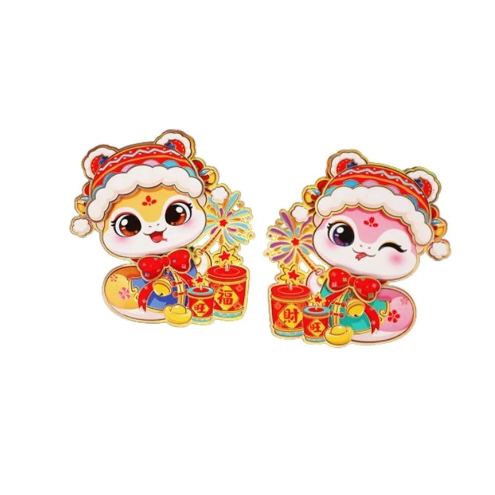 

1 pair Chinese Style Snake Year Fu Character Door Sticker 3D Paper Door Couplet Ornaments Traditional Festive