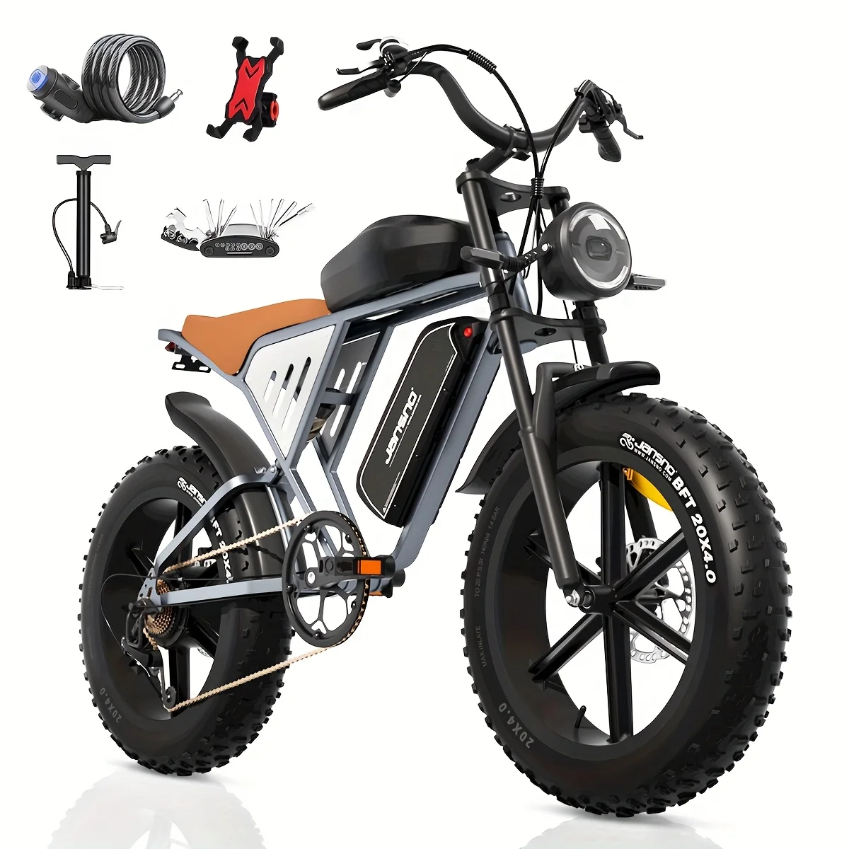 Adult electric bicycle 500W48V 34Ah dual removable battery 20 wide tire electric bicycle all-terrain off-road mountain commuting