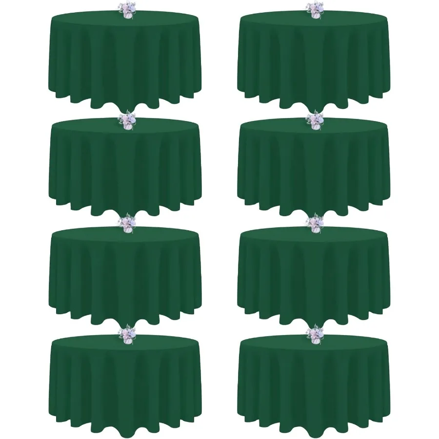 

8 упаковок темно-зеленого рождественского круглого грохота 90 Inc портал зеленого круглого сказочного сгута, устойчивого к морщинам, полиэстера, феррического сказкого сгута