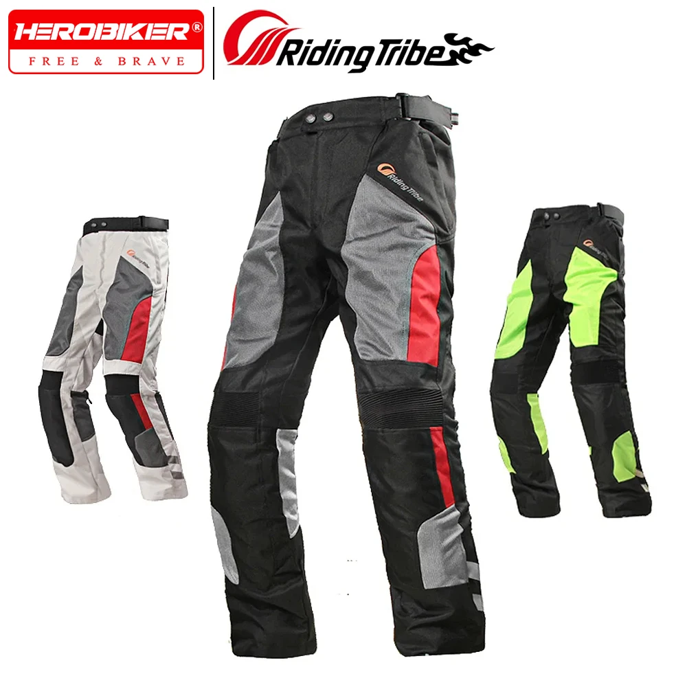 

Men Summer Breathable Motorcycle Pants Moto Motocross Professional Riding Protective Trousers Off-road with Free Knee Pads