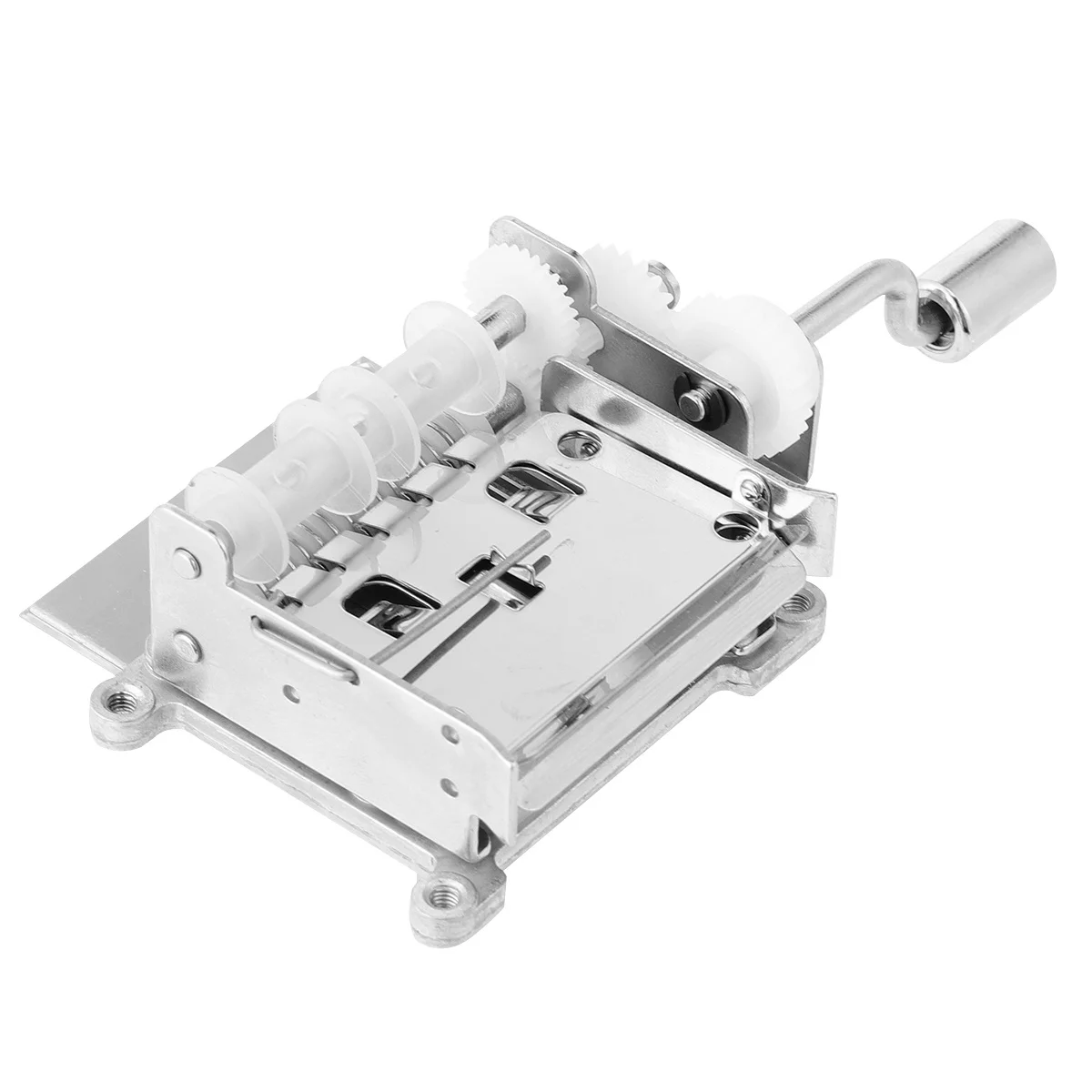 

3pcs Music Box Movement 15 Note Hand Crank Mechanical Diy Kit Silver With Paper Tapes Hole Puncher For Custom Song Crafting