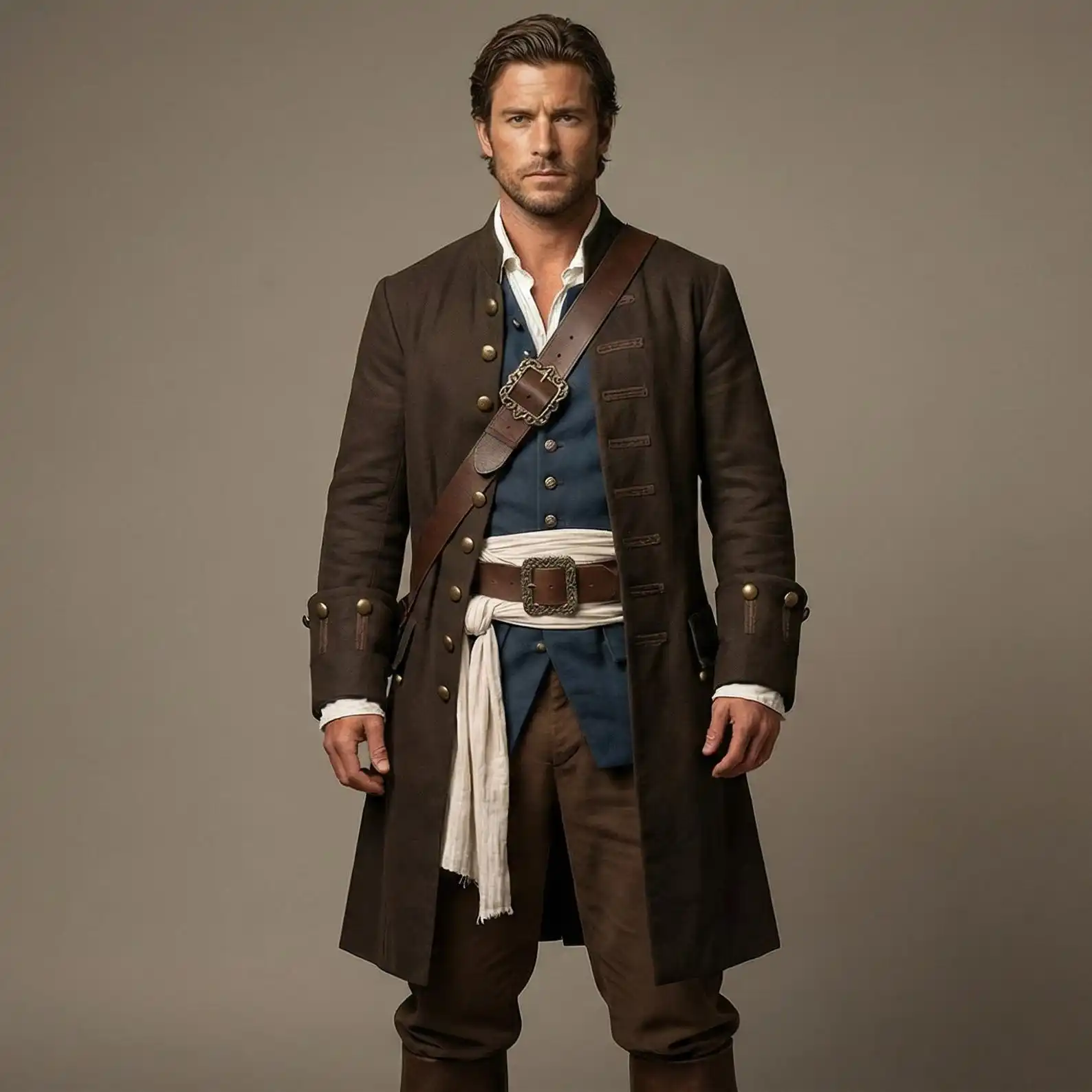 Cosplay Full Set Costume For Men Caribbean Pirate Outfit wit
