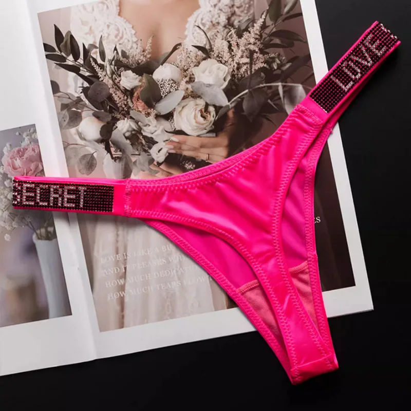 Calcinhas Sexy para Mulheres, Tanga com Strass e Diamantes, G-string, Shorts de Cintura Baixa, T-back, Fitness S-XL