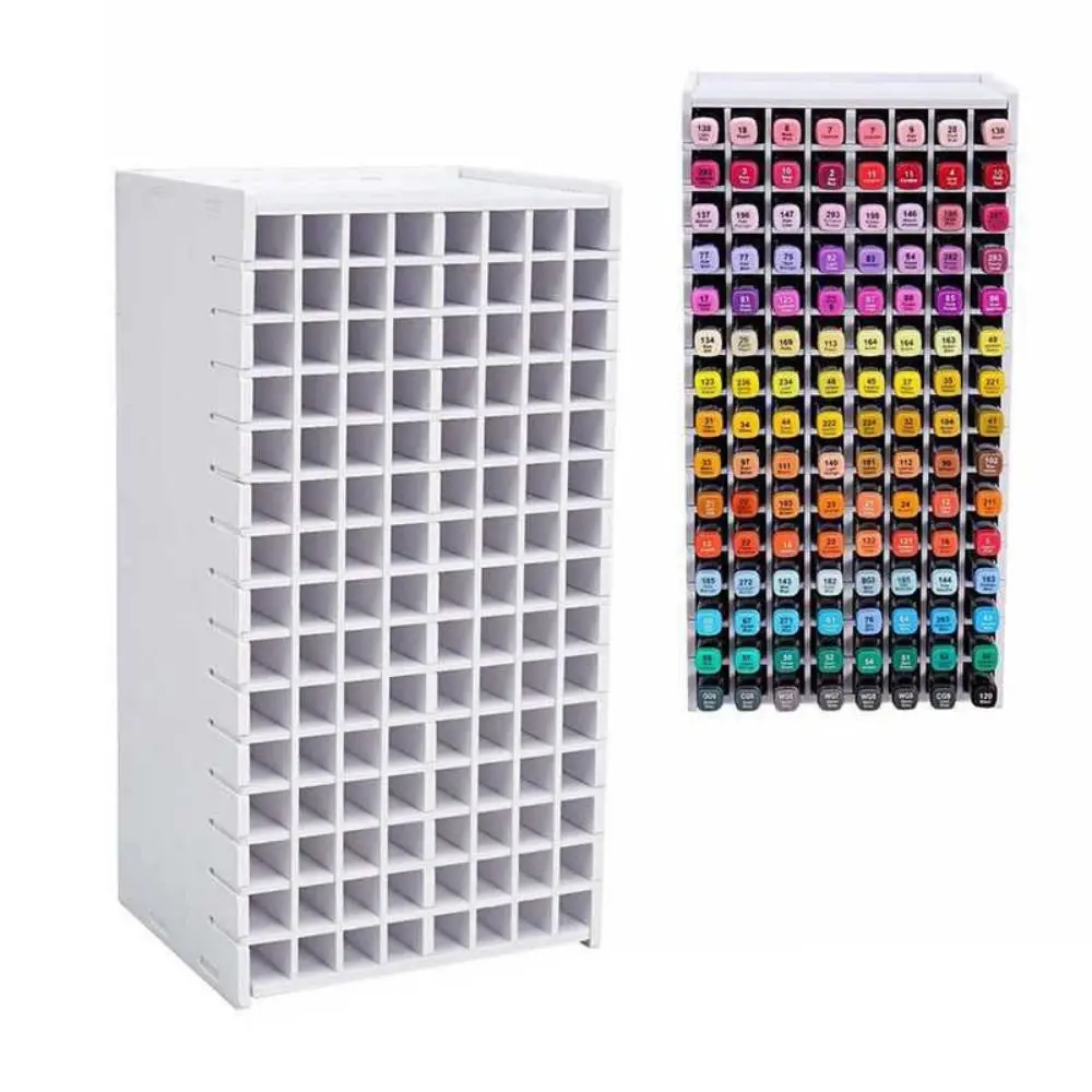 New PVC Art Marker Rack 72/120/180/240 Grids Large Capacity Mark Pen Storage Box Multi Slots Pen Container Marker Pen