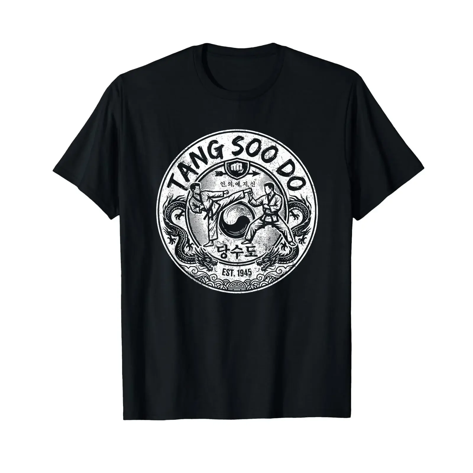 Tang SOO DO Martial Arts 7 TENETS Korean Dojo T Shirt vintage Washed streetwear Stretched Comfortable Unisex Casual Versatile