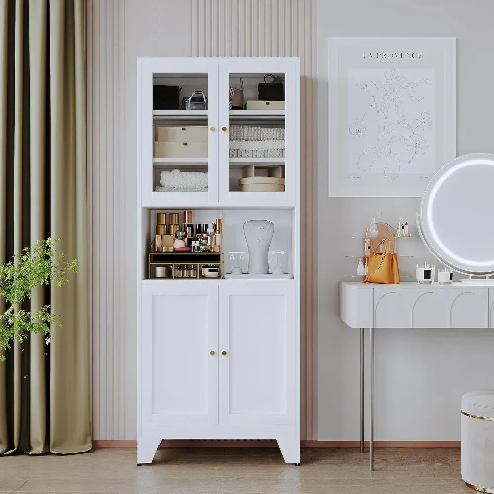 

Хит продаж: 69-дюймовый высокий современный металлический шкаф-панилер с подставкой для микроволновки, регулируемыми полками для хранения на кухне, в ванной и гостиной