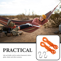 1 set Hammock Strap Accessories 10mm S Hooks 3m Orange Ropes Trees Adjustable Camping Swing Hanging Chair Outdoor Furniture