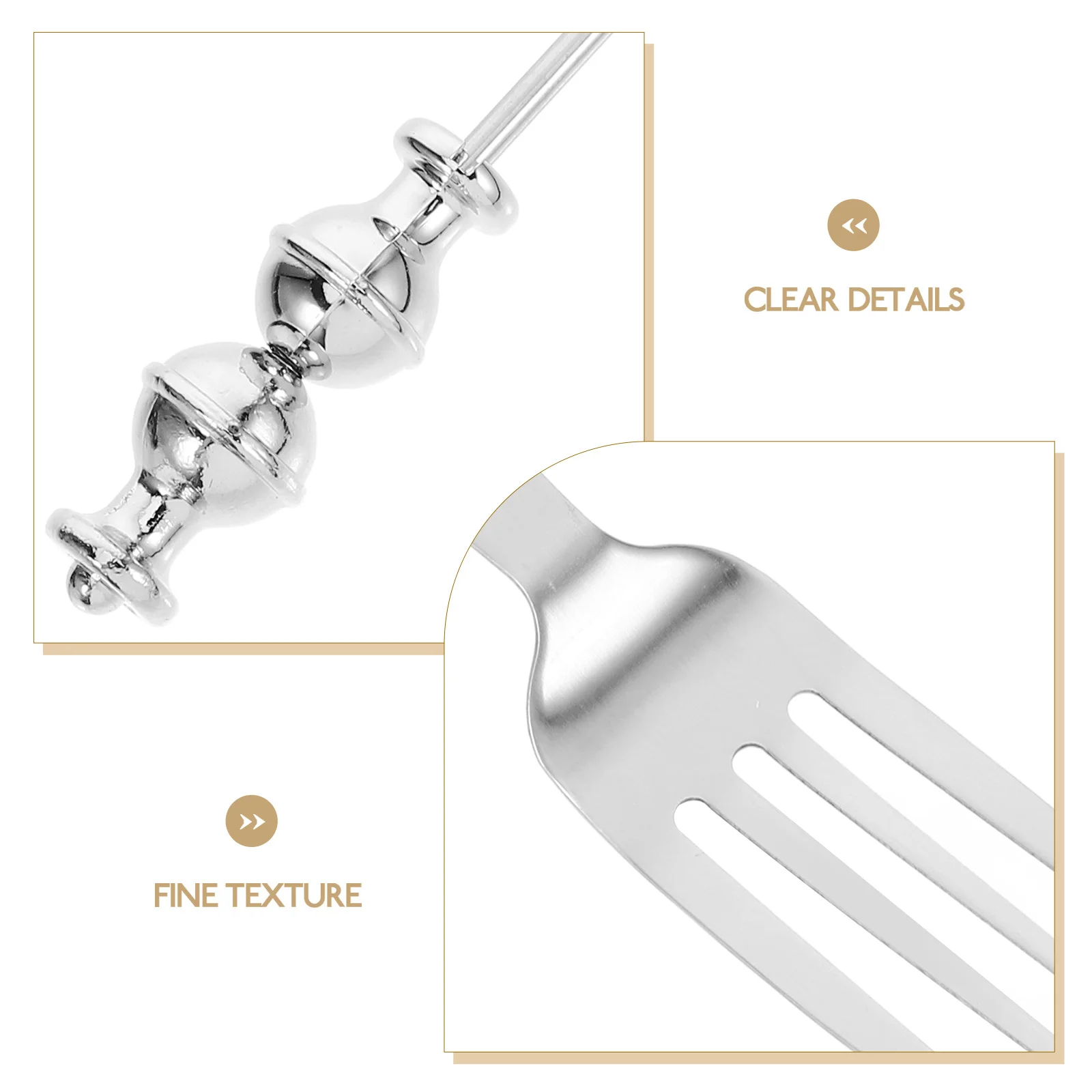 

201 Stainless Steel Beadable Western Fork DIY Daily Tableware Multi-Function Dessert Fruit Serving Portable Stainless Steel