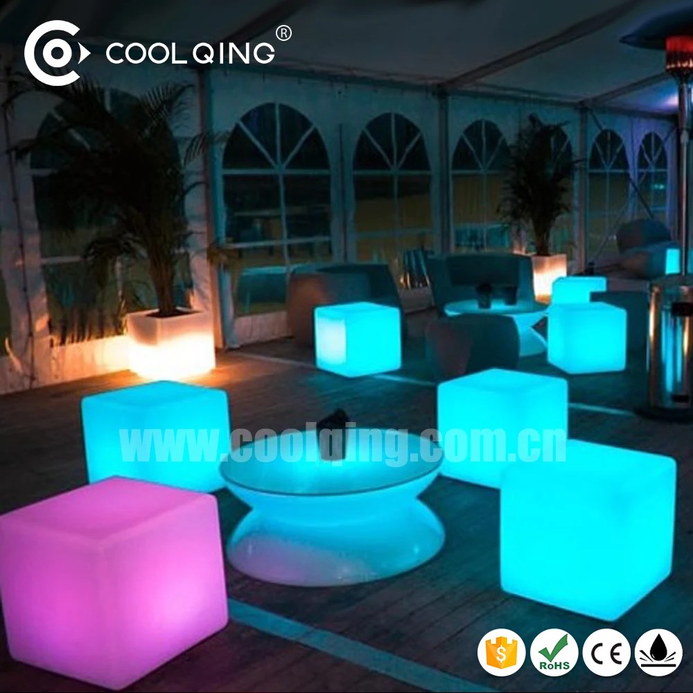 Used Nightclub Furniture /Bar Stools Lighted Pe Led Cube