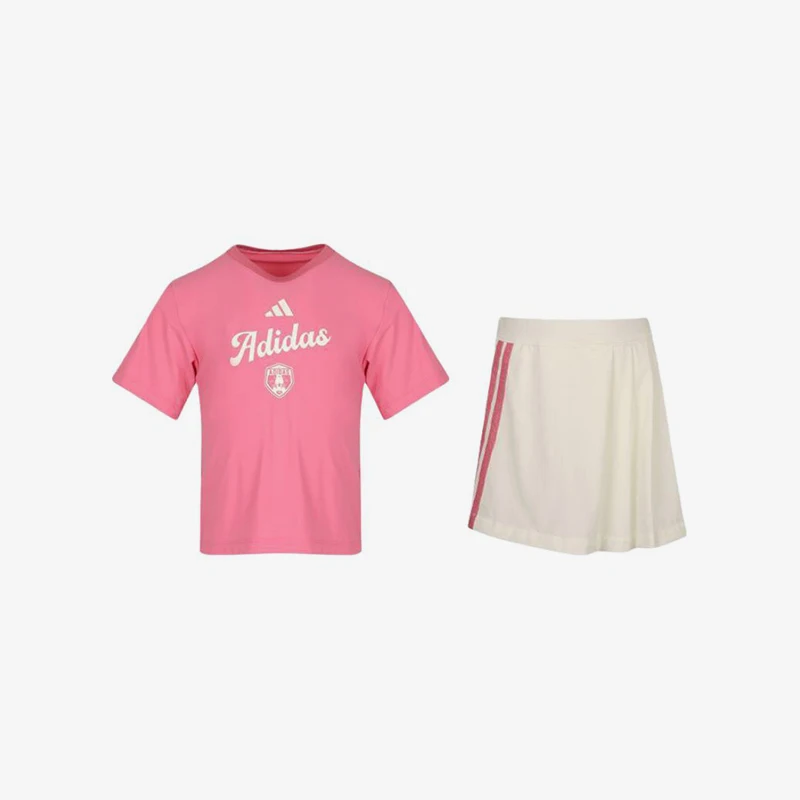 Conjunto de manga corta con cuello redondo a rayas de Adidas original KV4 conjunto de manga corta KV4499