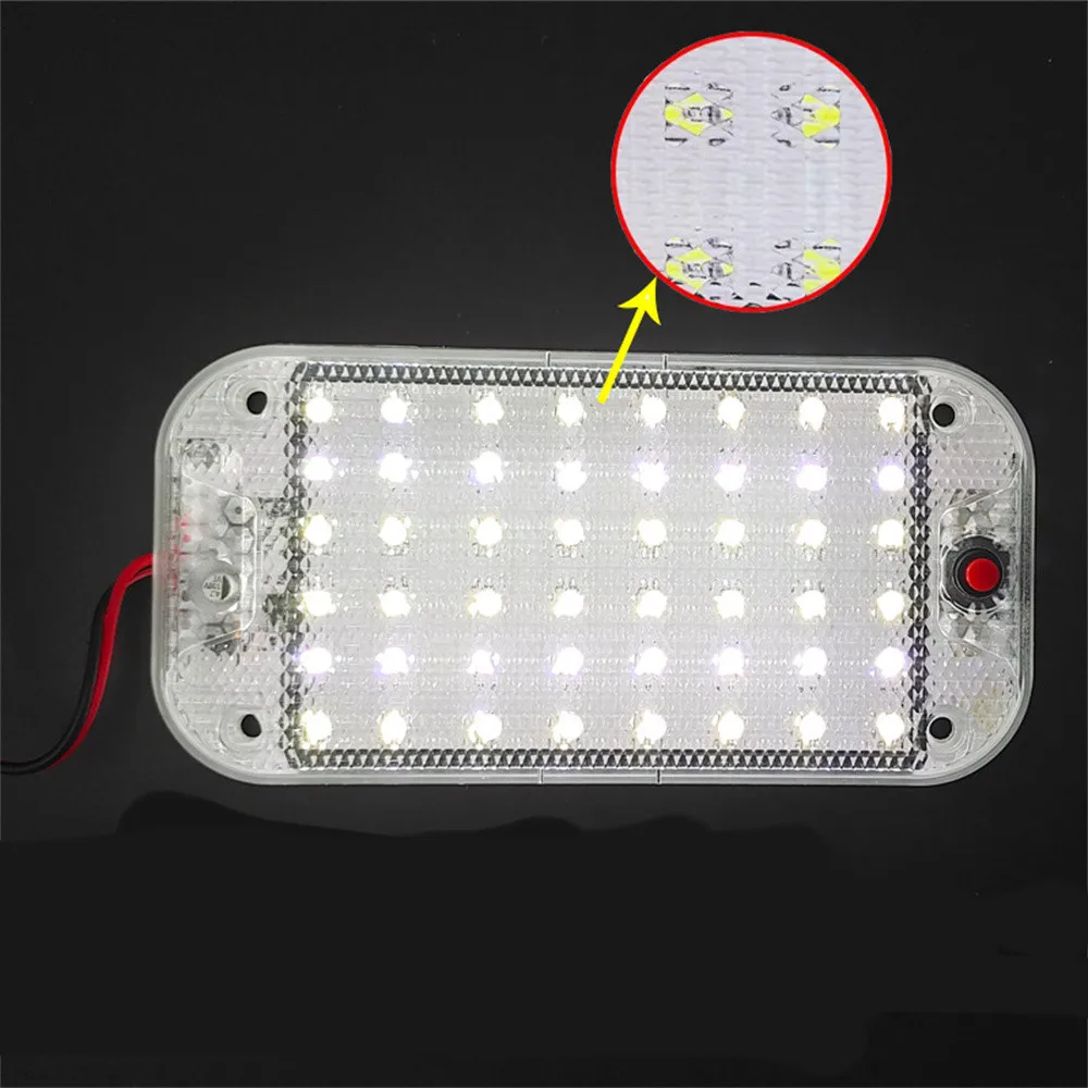 Novo para van caminhão rv barco camper luzes tira 48 led 12v-24v painel de luz interior do carro lâmpada de leitura alto brilho luzes da cabine