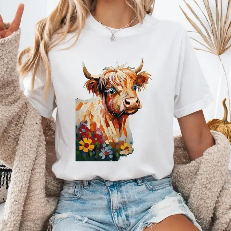 28 Highland Cow T Shirt Cute for Animal Lovers Casual Daywear Farmhouse tsh