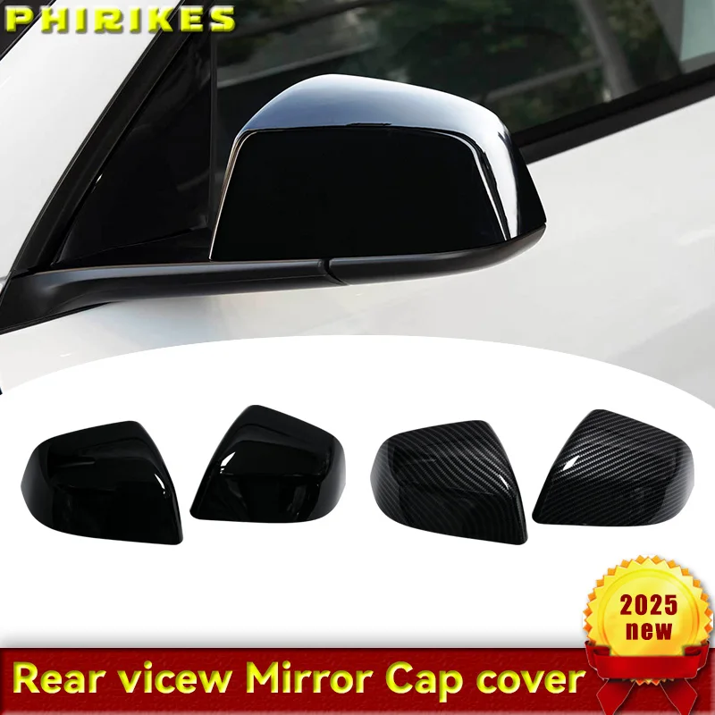 

For Tesla Model Y Juniper 2025 Model Car Accessories Side Rearview Mirror Protective Cover Carbon Fiber Glossy Black Style