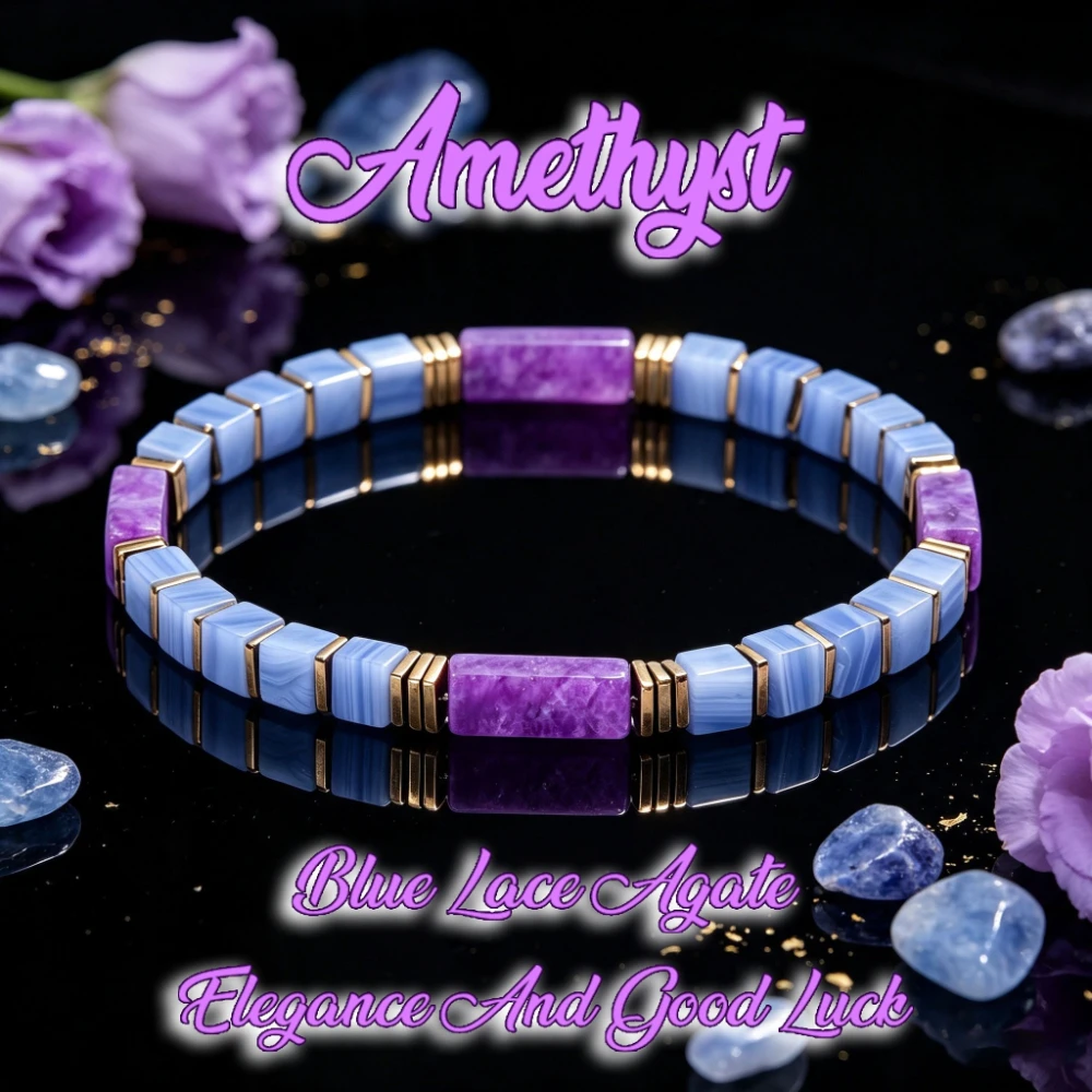 3.6 Adjustable Bracelets Women Amethyst Gemstone Beaded Bracelet Purple Agate Braclet Crystal Healing Gelang Kristal