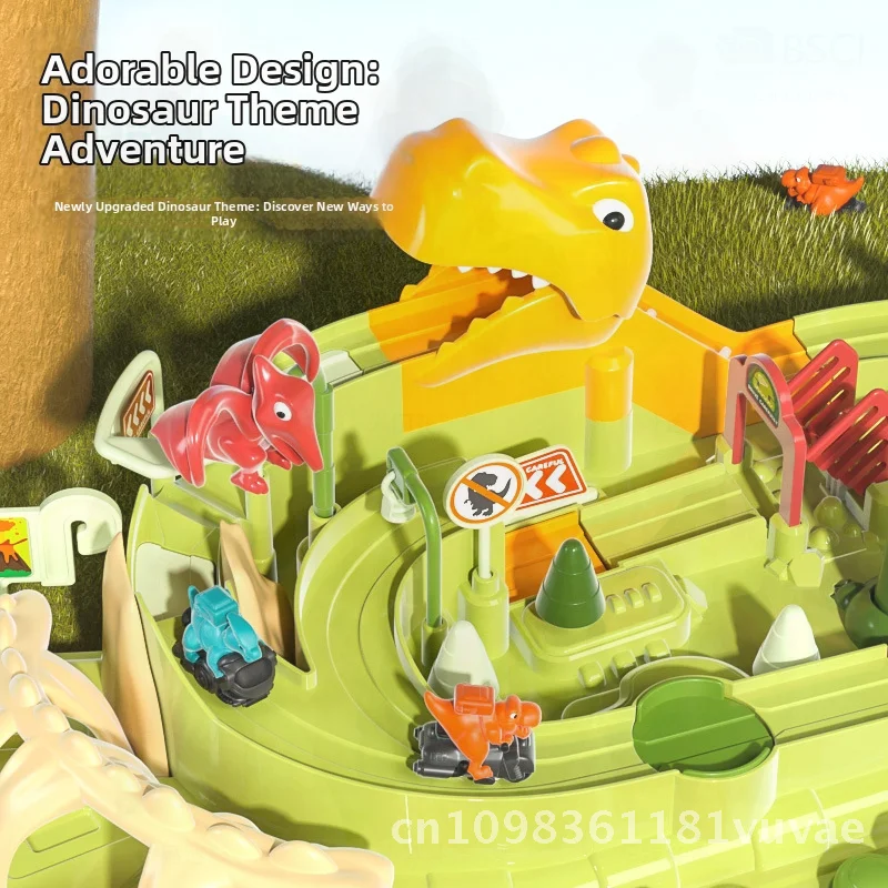 Puzzle d'aventure de dinosaure pour enfants, jouet de bureau PanShan, parc de piste de voiture, activité interactive du cerveau, saisir sensoriel, œil-main