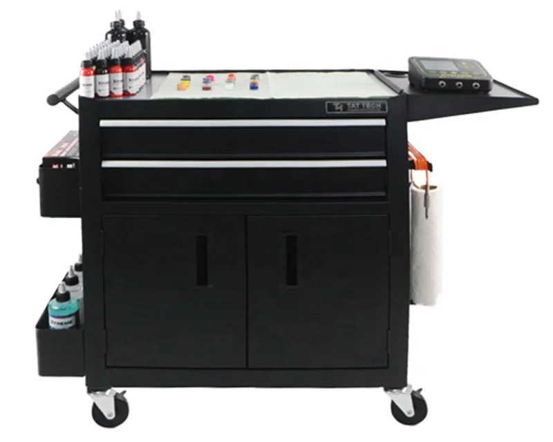 Tattoo Work Station Multifunction Stainless Steel Tattoo Station Desk Studio Tattoo Work Table